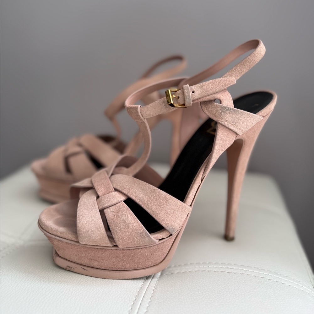 Saint Laurent Tribute Blush Pink Heels - Picture 5 of 6